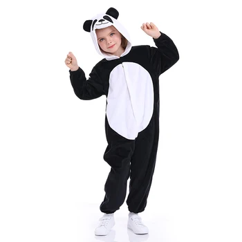 Helovinas Pandos Kostiumas Animacinių Filmų Gyvūnų Cosplay Jumpsuit Vaikams Pliušinis Katė Panda Onesie Pižama Unisex Kalėdų Žiemos Drabužių