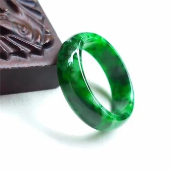 Natūralaus green jade žiedas handcarved žadeitas jade žiedas, žiedai, prekės ženklo vyrų papuošalai mens žiedai sausas smaragdas žalia