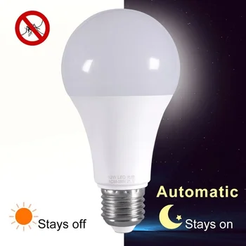 6PCS LED Sutemų Iki Aušros Jutiklis Šviesos Lemputė E27 5W 9W 7W 12W AC 85-265V Dieną Naktį Šviesos Auto ON/OFF LED Smart Lempa Sodas