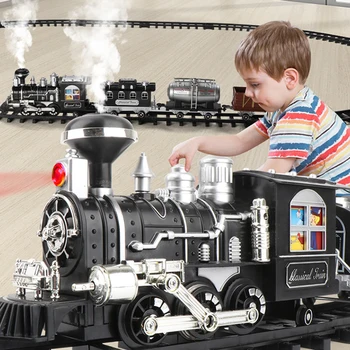 2022 Naujų Vaikų RC Traukinių Geležinkelio Žaislai Modeliavimas Elektros Takelių Programavimas Klasikinio Garo Kalėdų Traukinys Žaislai, Vaikų Dovanų