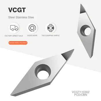 VCGT160402 VCGT160404 VCGT160408 deimantinio disko VCGT110302 VCGT110304 VCGT110308 staklės, cnc tekinimo įrankis aluminumcopper įrankio ašmenys