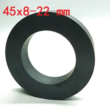 Žiedas Ferito Magnetai, 45*8 mm, Skylės 22mm Nuolatinis magnetas 45mm x 8mm Juodas Apvalus Garsiakalbis 45X8 45-22x8 imanes naujas magnetas