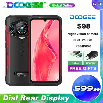 DOOGEE S98 Išmanusis telefonas,Tvirtas mobilusis Telefonas 8+256 GB G96 Octa Core 6.3
