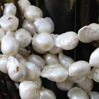 Baltos spalvos dirbtiniu būdu išauginti gėlavandeniai gamtos perlas mados nereguliarus freefom 12-19mm prarasti karoliukai 
