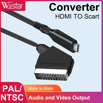 1080P SCART HDMI suderinamus Vaizdo Garso Keitiklis su USB Kabelis, HDTV Dangaus Langelį DVD Televizijos Signalo Konverteris Upscale