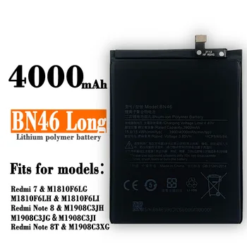 Originalus Bateriją BN46 Už Xiaomi Redmi Note8 Pastaba 8T Redmi 7 Redmi7 Originali Telefono BN46 ILGAI Baterija 4000mAh