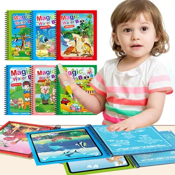 Vaikai Stebuklinga Knyga Vandens Piešimo Montessori Daugkartinio Naudojimo Spalvinimo Knygelė Magija Vandens Piešimo Knyga Jutimo Ankstyvojo Lavinimo Žaislai
