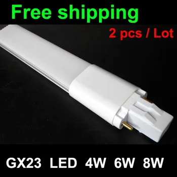 GX23 LED lemputė vamzdis lempos AC85-265V 4W 6W 8W 35 28 18 vnt SMD 2835 GX23 LED lempa PL LED G23 lemputė šiltai balta/balta/šaltai balta