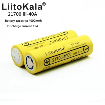 LiitoKala Lii-40A 21700 4000mah Įkrovimo Baterija (akumuliatorius ličio 40A), 3,7 V 10C išlydžio Aukšto Maitinimo baterijas Didelio Nutekėjimo Baterijos