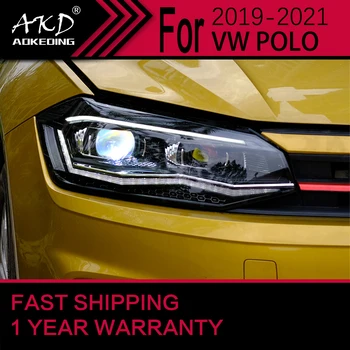 Automobilių Žibintai VW POLO priekinis žibintas 2019-2021 POLO Žibintas Drl Projektoriaus Objektyvas, Automobilių Priedai