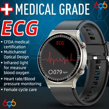 Medicinos lygio EKG PPG Sveikatos Stebėti Smart Watch Vyrai Moterys Daugiakanalis Optinis Kūno Temperatūra, Kraujo Spaudimas SpO2 Smartwatch