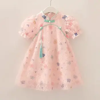 Mergaičių Hanfu Vasaros Suknelė 2022 Naujas Kūdikio Senovės Cheongsam Vaikų Kinų Stiliaus Princesė Dress Vaikams, Rūbai Vaikams