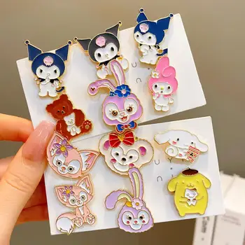 Sanrio Kuromi Melodija Pin Sagė Cinnamoroll Hello Kitty Kawali Lėlės, Žaislai, Aksesuarai, 3Cm Ženklelis Vaikams Dovanas Vaikų