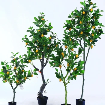 Dirbtinis Lemon Tree Modeliavimas Augalų Plastiko Vaisių Bonsai Namų Puošybai Vazoninių Kambarį Patalpų Apdailos False Medis