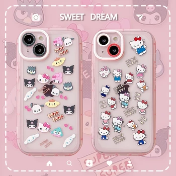 Sanrio Hello Kitty Mano Melodija Kuromi Telefono Dėklas Skirtas Iphone 11 12 13 Pro Max X Xs Xr 7 8 Plus Atsparus Smūgiams Dangtis