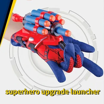 Atnaujinti Marvel Spiderman Pav Žaislas Vaikams Plastiko Cosplay Pirštinės Paleidimo Nustatyti Herojus Paleidimo Riešo Žaislų Rinkinys Vaikams, Žaislai Berniukui Dovana