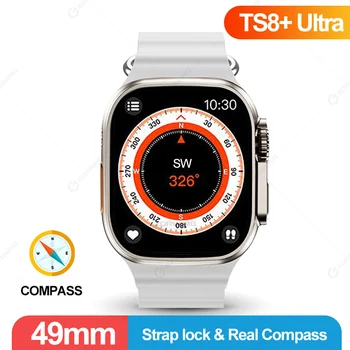TS8 Plus Ultra Smart Watch Vyrų 49mm NFC Smartwatch Kompasas Kraujo Spaudimas Fitneso Sporto Žiūrėti 
