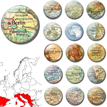 Žemėlapis kelionės šaldytuvas magnetas šalies suvenyrų Berlyno Norvegija Švedija Suomija šaldytuvas magnetai miestų vėliavos Stiklo cabochon Lipdukai