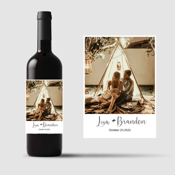 20pcs individualus Spausdinimas Nuotraukų Vestuvių Vyno Butelis Lipdukas Individualizuoti Dizaino Gimtadienio Lipdukai, Kvietimai į Vyno Etikečių