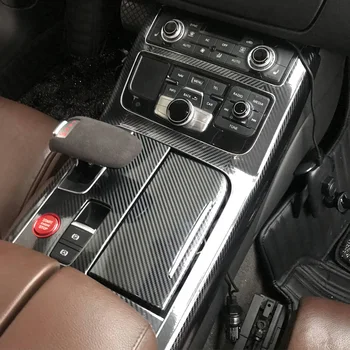 Audi A8 D4 2011-2017 Interjero Centrinis Valdymo Pultas Durų Rankena 3D Anglies Pluošto Lipdukai Lipdukai Automobilio stilius Accessories